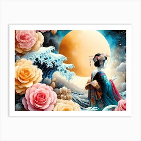 Creativel Geisha Illustration 131 Art Print