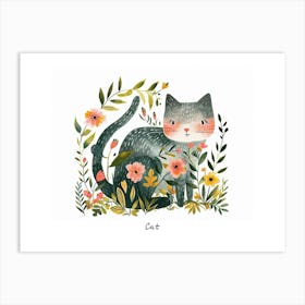 Little Floral Cat 6 Poster Art Print