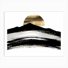 Black And Gold Painting 12 Art Print