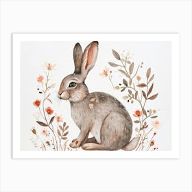 Little Floral Arctic Hare 1 Art Print