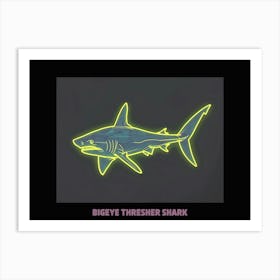 Neon Pink Bigeye Thresher Shark Poster 5 Art Print