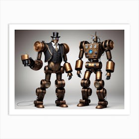 Steampunk Robots Art Print