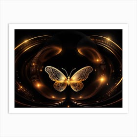 Golden Butterfly 74 Art Print