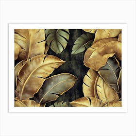 Golden Leaves 1 Art Print