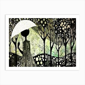 Walking In The Woods - In The Rain Forest Art Print