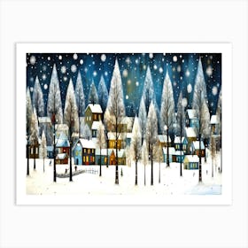 Winter Wonderland - Winter Night Art Print