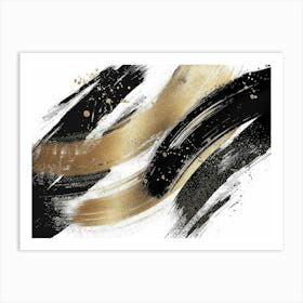 Abstract Gold And Black Painting 39 Art Print