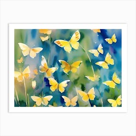 Yellow Butterflies Art Print