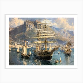 Sailing Ships In The Harbor Art Print