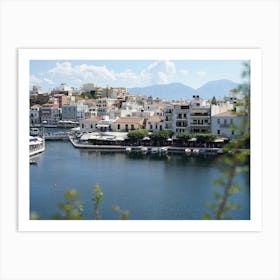 Aegean Town Of Agios Nikolaos Art Print