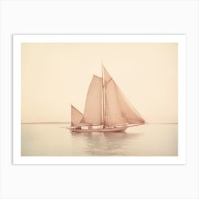 Nautical Sailboat Drawing Art Print