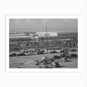 San Diego, California, Cars Parked Outside Consolidated Aircraft Corporation By Russell Lee Art Print