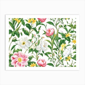 An Enchanting Illustration Of A Season Blooming In Spring Where The Botanical Garden Teems With Dec 2 1 Art Print