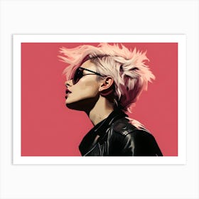 Girl With Pink Hair 2 Art Print