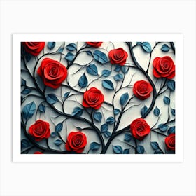 Roses On A Tree Art Print