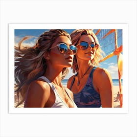 Women On The Beach Summer Art Print