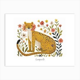 Little Floral Leopard 1 Poster Art Print