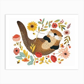 Little Floral Sea Otter 3 Art Print