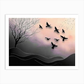 Birds In Flight Poster