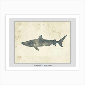 Common Thresher Shark Silhouette 2 Poster Art Print