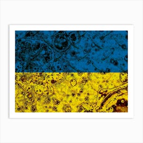 Abstract Ukrainian Flag Art Print