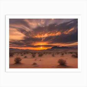 Sunset In The Desert 1 Art Print