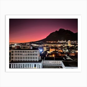 Cape Town At Night (Africa Series) Art Print