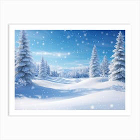 Frosty Pines Rimmed With Sparkling Ice Sway In A Sunny Winter Wonderland Snowflakes Gently Descendi (3) Poster