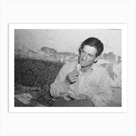 Faro Caudill, Homesteader, Rolling A Cigarette, Pie Town, New Mexico By Russell Lee Art Print