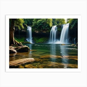 Waterfall In The Forest 5 Art Print