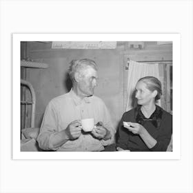 Mr, And Mrs, Besson Eating Cake And Coffee At A Forty Two Party At Their Home, Pie Town, New Mexico Art Print