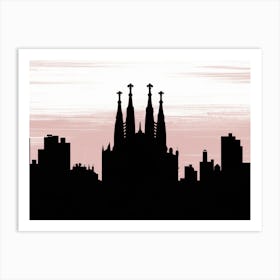 Barcelona Skyline Art Print