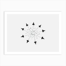 Abstract Composition Featuring A Black Hand Formed By A Constellation Of Arrows And Pointers Set In (5) Art Print