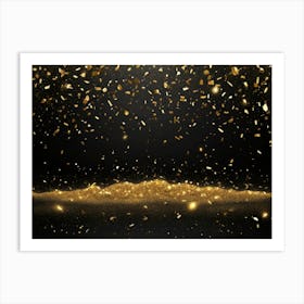 Gold Confetti Background Art Print