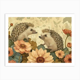 Floral Animal Illustration Hedgehog 3 Art Print