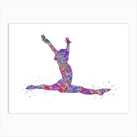 Gymnastic Girl Watercolor Art Print