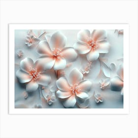 3d Flower Design Art Print