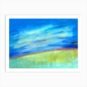 Summer Sky - blue green teal landscape nature contemporary Art Print