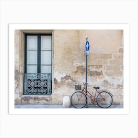 Bicycle Against A Wall Art Print