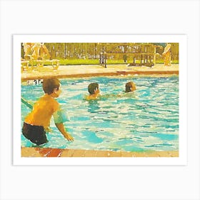 Kids In The Pool Art Print