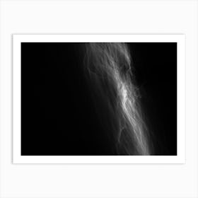 Glowing Abstract Curved Black And White Lines 7 Art Print