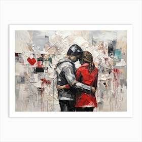 An Abstract Painting Capturing The Essence Of Conflicting Emotions Such As Love And Care Contrasted (6) Art Print