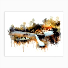 Messerschmitt Wings Splash Art Art Print