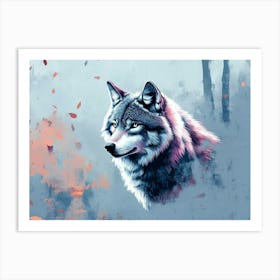 Fantasy Illustration Of A Wild Animal Wolf 2 Art Print