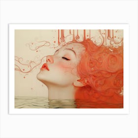 Girl In The Water Art Print