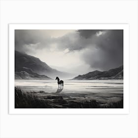 A Horse Oil Painting In Rhossili Bay Wales, Uk, Landscape 2 Art Print