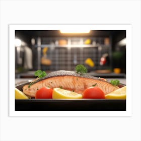 Salmon On A Plate Art Print