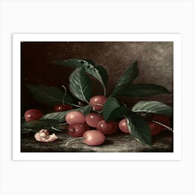 Cherries On A Plate Art Print