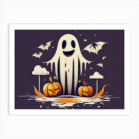 Ghost halloween painitng 02 Art Print