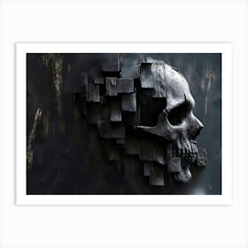 Skull Made Of Bricks Art Print